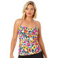 Womens Anne Cole Gradient Floral Twist Front Bandeaukini Swim Top - image 3