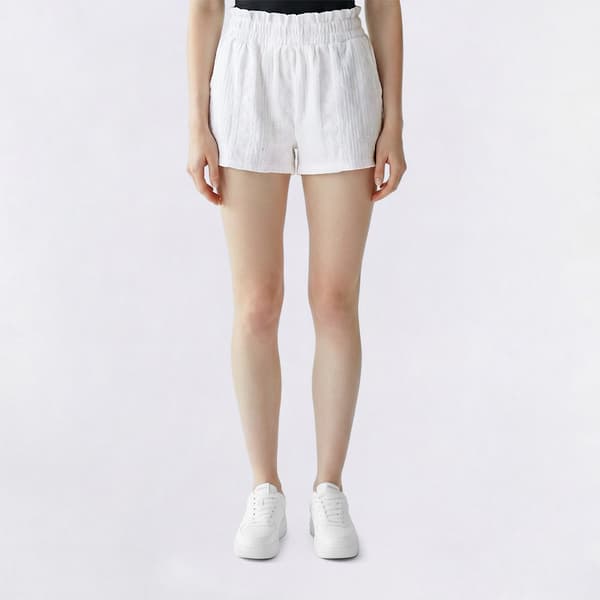Juniors Derek Heart Jacquard High Rise Eyelet Shorts