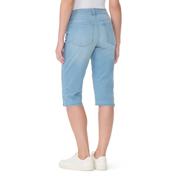 Petite Gloria Vanderbilt Dalia Seamed Denim Capris with Split Hem