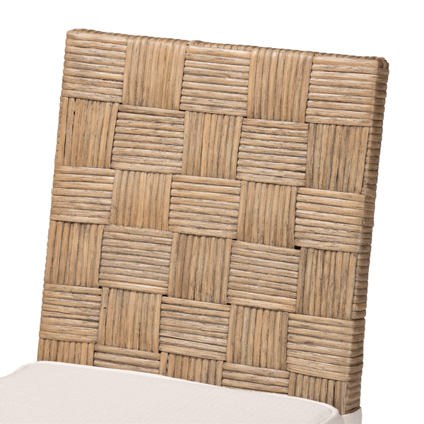 bali & pari Fatima Natural Rattan Dining Chair with Cushion