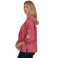 Petite Ruby Rd. Game of Luxe Embroidered Sleeve Voile Blouse - image 4