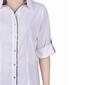 Petite NY Collection 3/4 Roll Tab Sleeve Solid Button Down Shirt - image 3