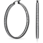 Saffron Black Stainless Steel Inside Out 40mm Hoop Earrings - image 1