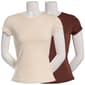 Juniors Pink Rose 2pk. Modal Crew Neck Tee - image 1