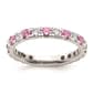 Pure Fire 14kt. White Gold Lab Created Pink Sapphire Band - image 2
