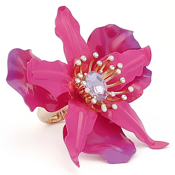 Betsey Johnson Hothouse Bloom Orchid Cocktail Ring