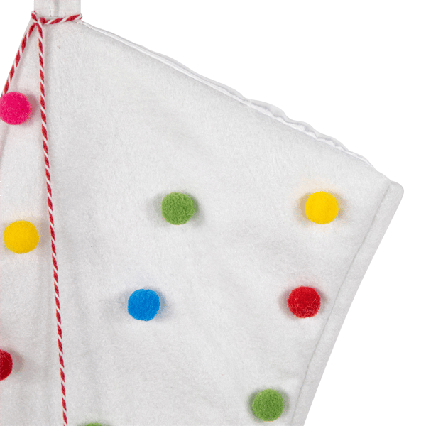 Northlight 20in. White Christmas Stocking with Pom-Poms