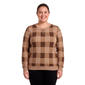 Plus Size Emily Daniels Long Sleeve Pullover Hacci Sweater - Tan - image 1