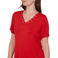 Petite Emaline Sapphire Serenade II Lace Grommet Blouse - image 5