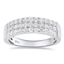 Nova Star(R) Sterling Silver 1ctw. Lab Grown Diamond Band Ring