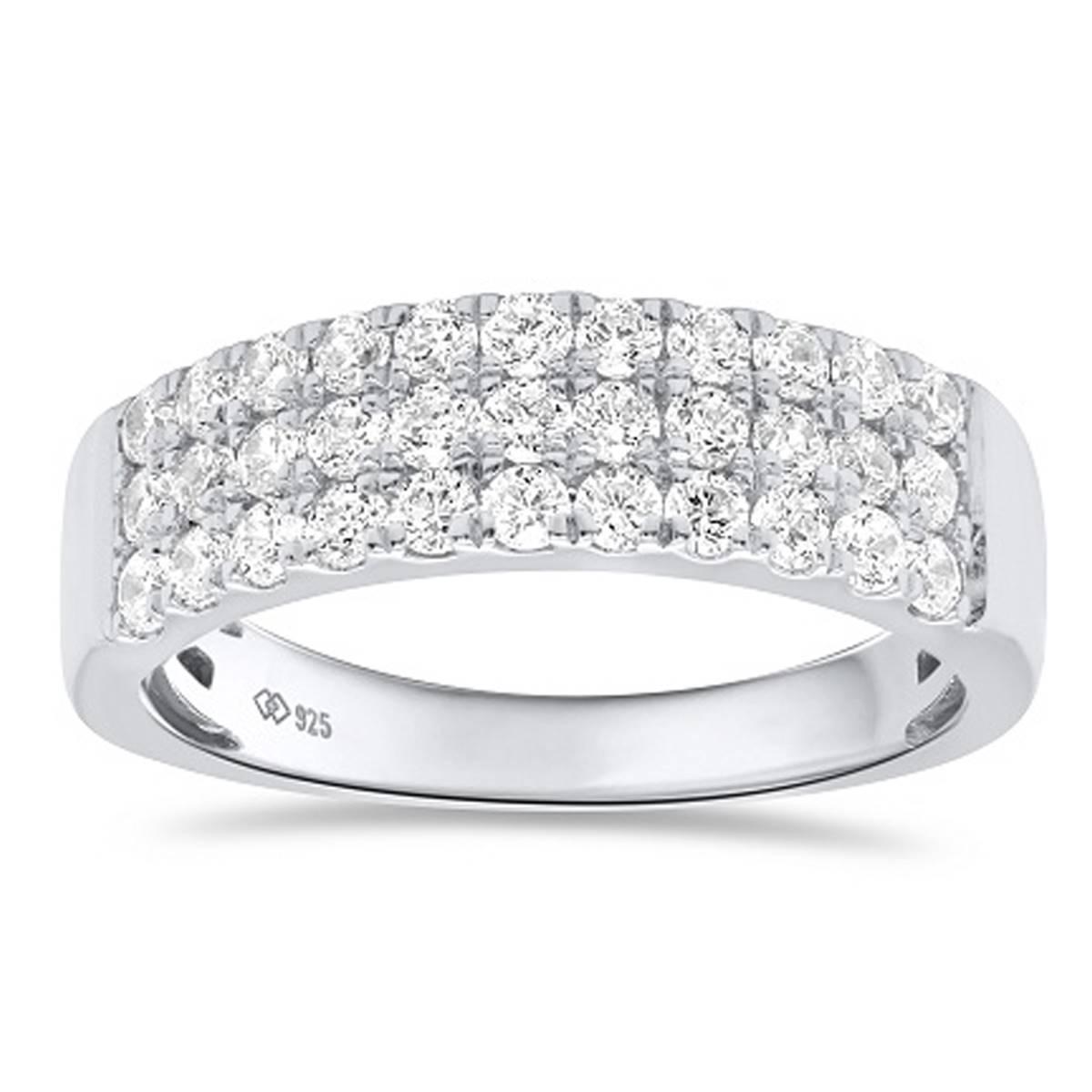 Nova Star(R) Sterling Silver 1ctw. Lab Grown Diamond Band Ring
