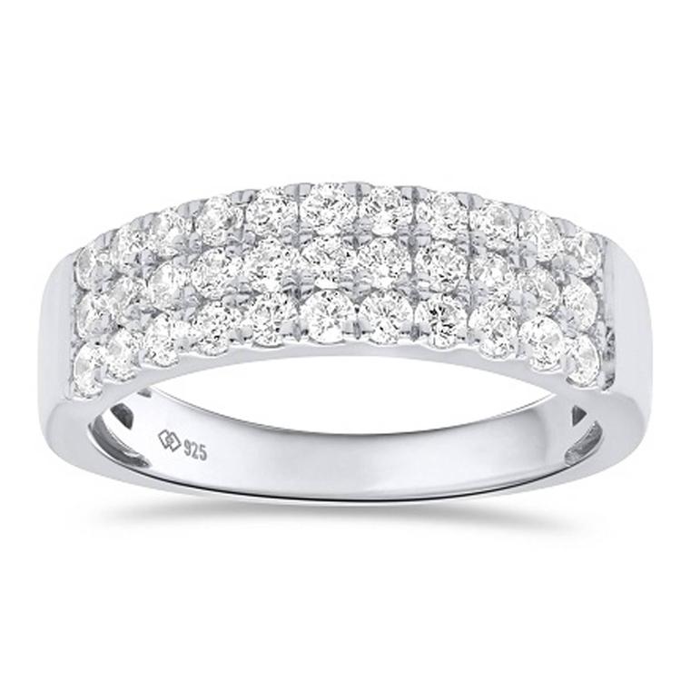 Nova Star(R) Sterling Silver 1ctw. Lab Grown Diamond Band Ring