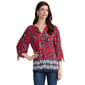 Womens Jones New York Elbow Tie Sleeve V Neck Printed Blouse - image 1