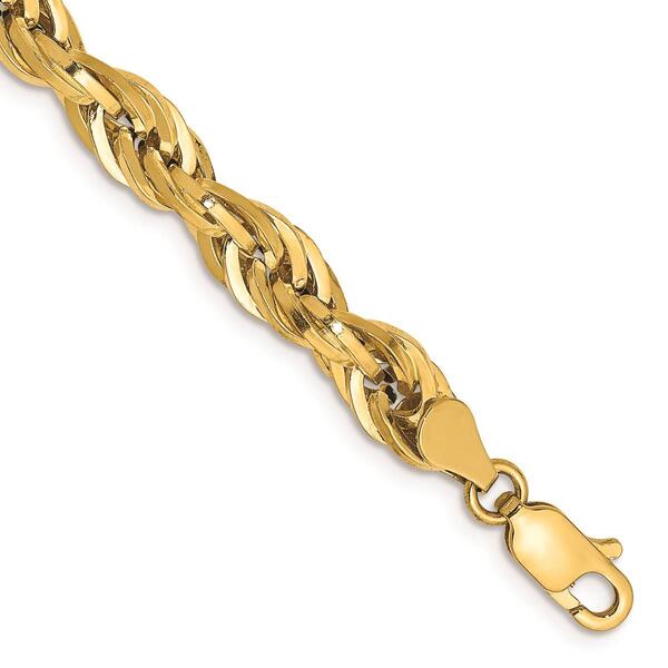 Mens Gold Classics&#40;tm&#41; 5.4mm. 14k Semi Solid Rope Chain Bracelet - image 