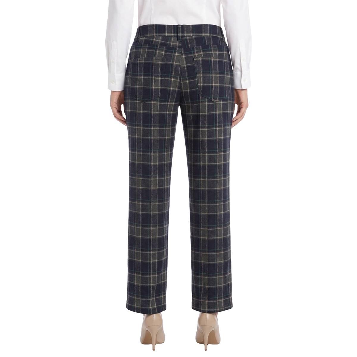 Petite Preswick & Moore® Pull On Double Knit Plaid Pants