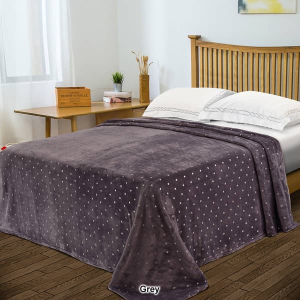 Superior Metallic Polka Dot Ultra-Plush Fleece Blanket