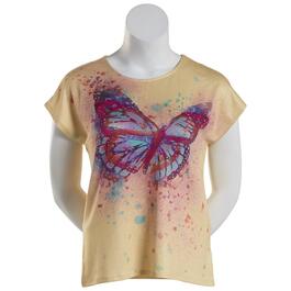 Plus Size Emily Daniels Short Sleeve Butterfly Shimmer Tee