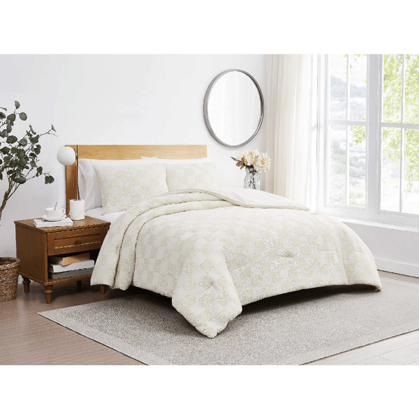 Truly Soft Textured Checkered 3pc. Comforter Set