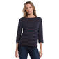 Petite Rafaella® 3/4 Sleeve Boat Neck Stripe Tee - image 2