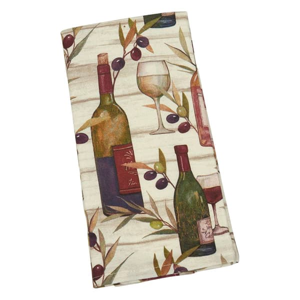 Essential Kitchen Tuscan Tour Bottles Kitchen Towel - image 