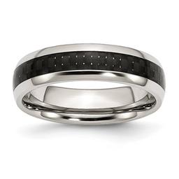 Mens Gentlemen's Classics(tm) Black Fiber Inlay 6mm Wedding Band
