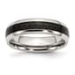Mens Gentlemen's Classics&#40;tm&#41; Black Fiber Inlay 6mm Wedding Band - image 1