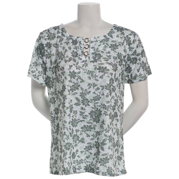 Petite Preswick & Moore® Short Sleeve Lace Bloom Rings Tee