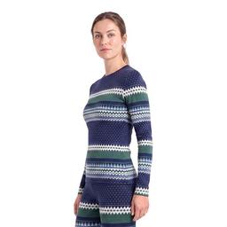 Womens LANDS'' END Fairisle Long Sleeve Crew Neck Top