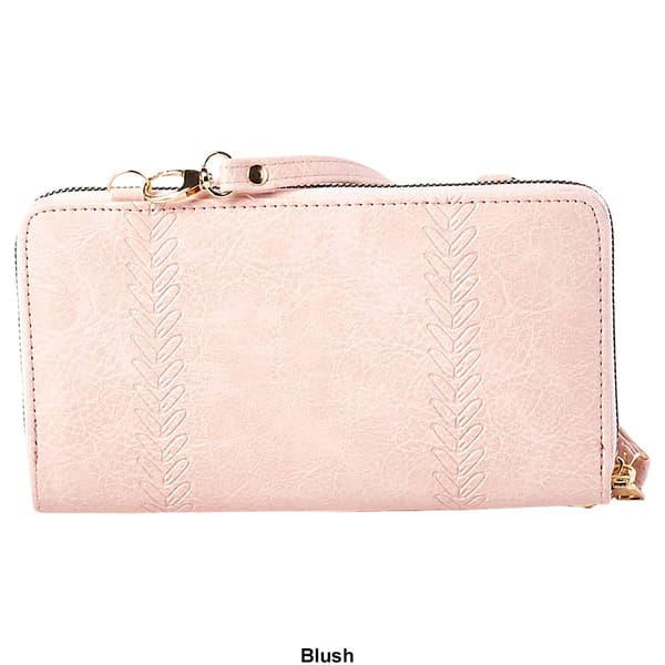 Womens Sasha Embossed Braid 3 Ways Wallet On A String