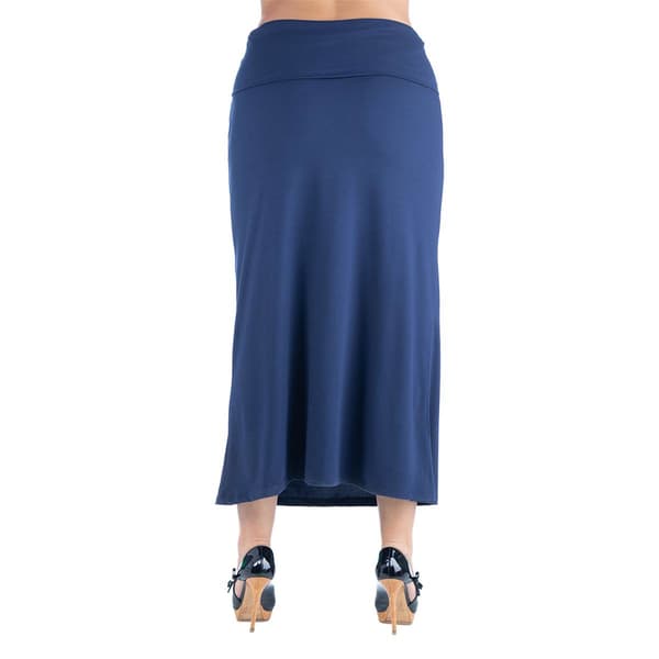 Plus Size 24/7 Comfort Apparel Foldover Solid Skirt