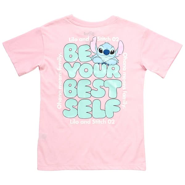 Girls (7-16) Disney Stitch Jelly Ink Be Your Best Tee
