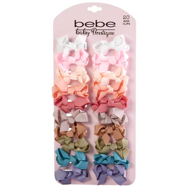 Baby Girl Bebe 20pc. Ribbon Bow Clips - image 
