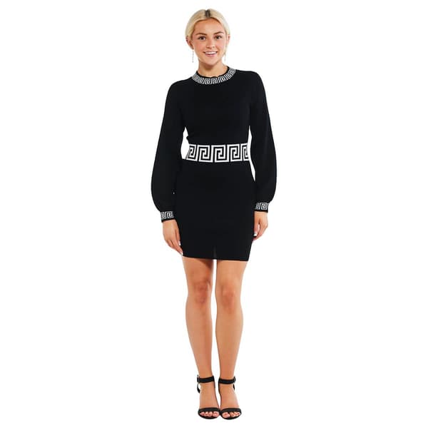 Juniors Jolie & Joy Eternal Midnight Raglan Sleeve A-Line Dress