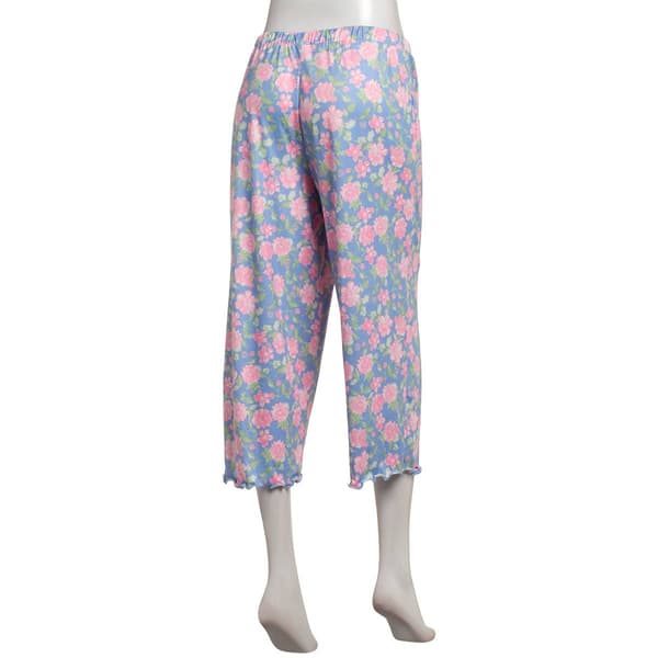 Womens Jessica Simpson Flowers Lettuce Edge Pajama Capris