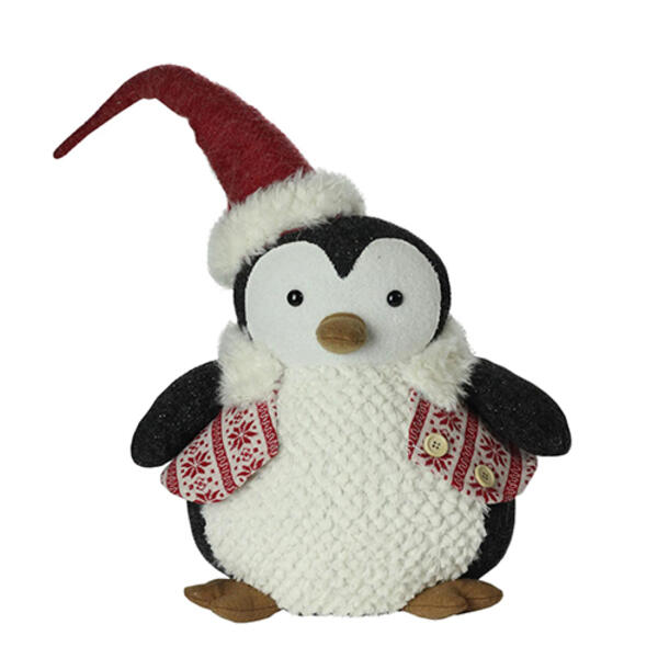 Northlight 18in. Large Plush Penguin in Red Nordic Snowflake Vest - image 