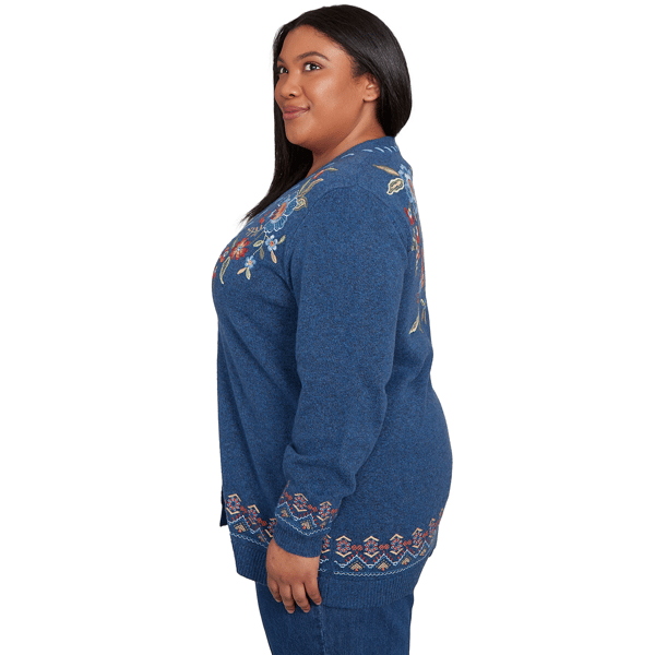 Plus Size Alfred Dunner Sunset Canyon Embroidered Floral Cardigan