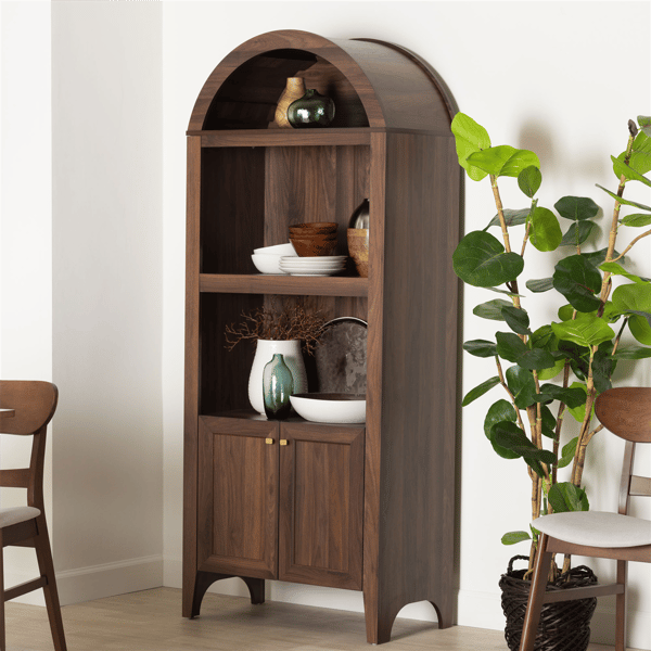 Baxton Studio Hayes Wood Cabinet with Arch Top