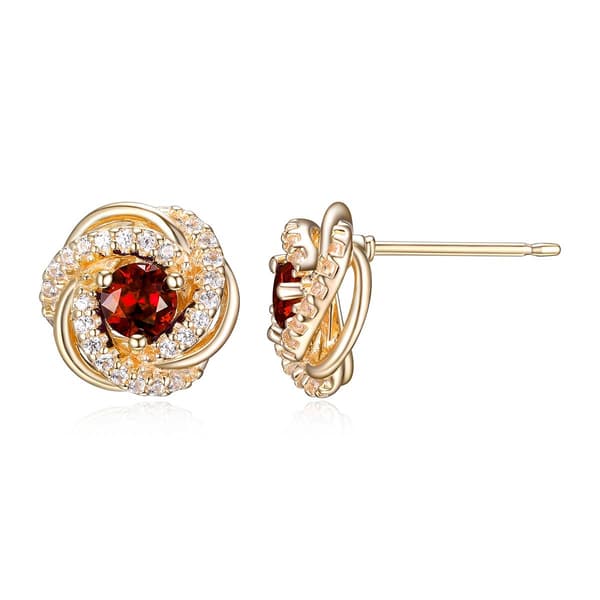 Forever Facets 18kt. Gold Plated January Knot Earrings