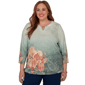 Plus Size Alfred Dunner Classics 3/4 Sleeve Pumpkin Patch Blouse - image 1
