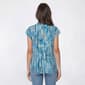 Womens Kasper Cap Sleeve V Neck Abstract Blouse - image 2