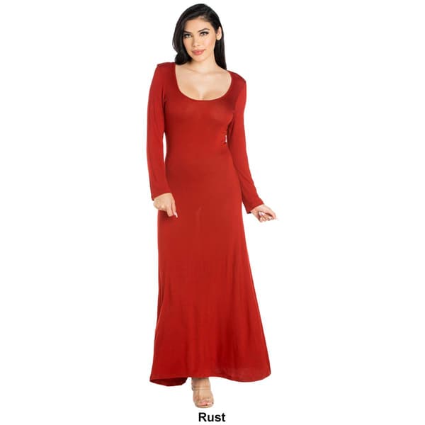 Womens 24/7 Comfort Apparel Long Sleeve Maxi Dress