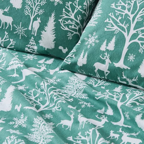 Freshfolds Premium Cotton Flannel Enchanted Woods 4pc. Sheet Set