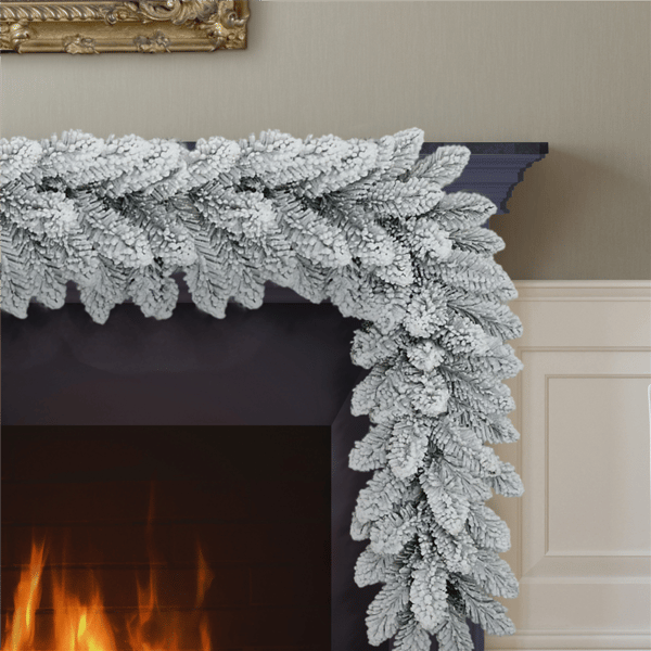 Puleo International 9ft. Flocked Royal Majestic Fir Garland