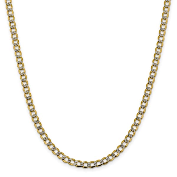 Mens Gold Classics&#40;tm&#41; 5.2mm. 14k Semi Solid Pave Curb Necklace - image 