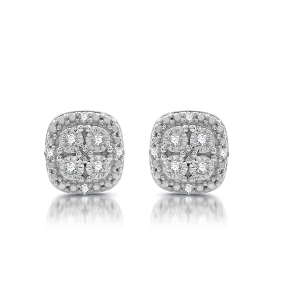 Nova Star&#174; 1/10ctw. Lab Grown Diamond Cushion Stud Earrings