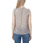 Petite NY Collection Cap Flutter Sleeve Floral Tie Neck Blouse - image 2