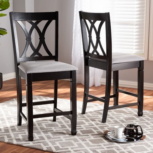 Baxton Studio Reneau Wood Counter Height Pub Chairs - Set of 2 - image 