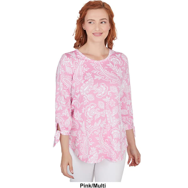 Womend Ruby Must Haves II Knit Paisley Puff Tee - Boscov's