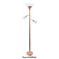 Lalia Home Classic 2 Read Light Glass Shade Torchiere Floor Lamp - image 1