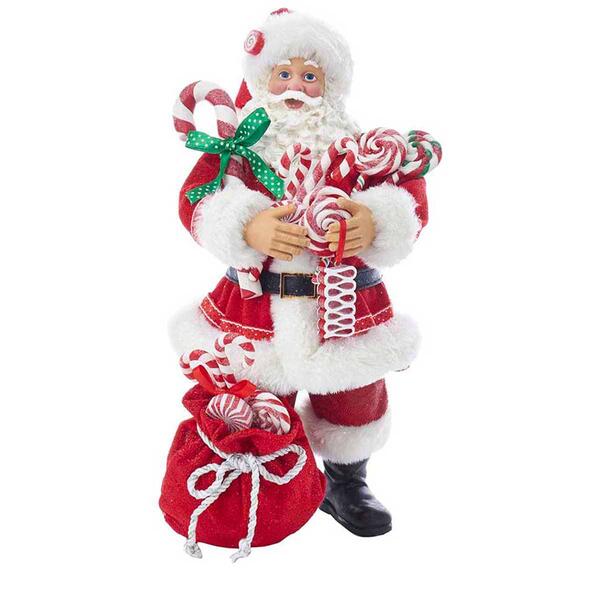Kurt S. Adler 11in. Fabriche&#40;tm&#41; Santa with Christmas Candy and Bag - image 